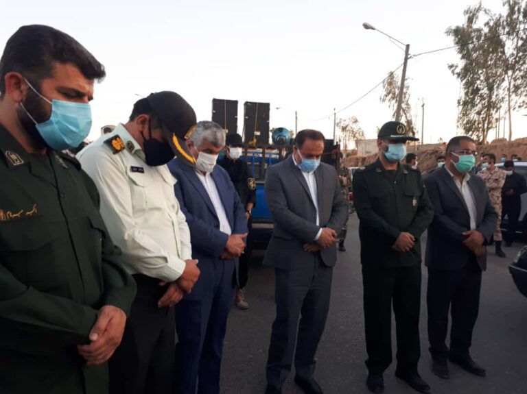 حضور دکتر پاکدل فرماندار مسجدسلیمان در مراسم استقبال از پیکر شهید علی ایزدیان