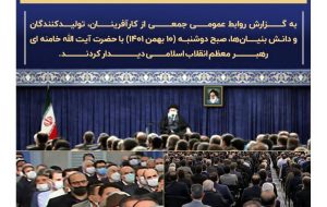 حضور مهندس ابراهیمی مدیرعامل شرکت فولاد خوزستان در دیدار تولیدکنندگان و دانش بنیان ها با رهبر انقلاب اسلامی